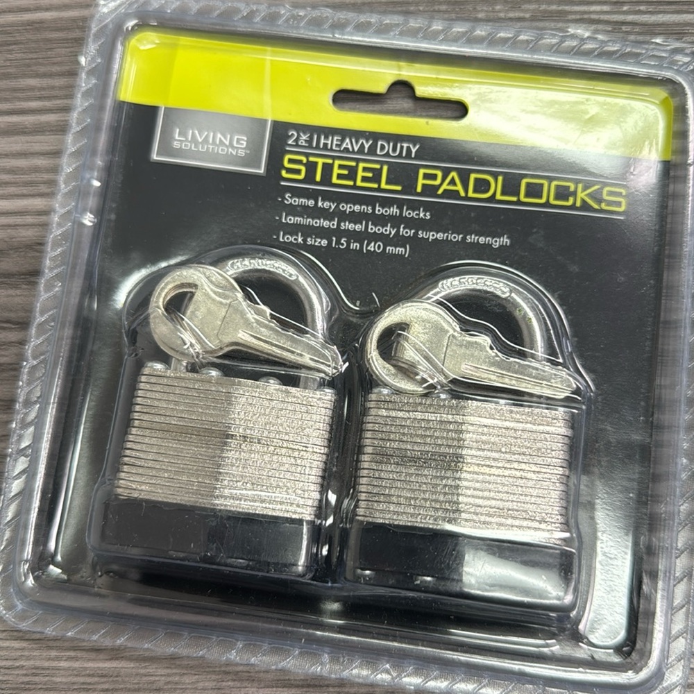 Living Solutions Walgreen Co. 2 pack heavy duty steel padlocks new